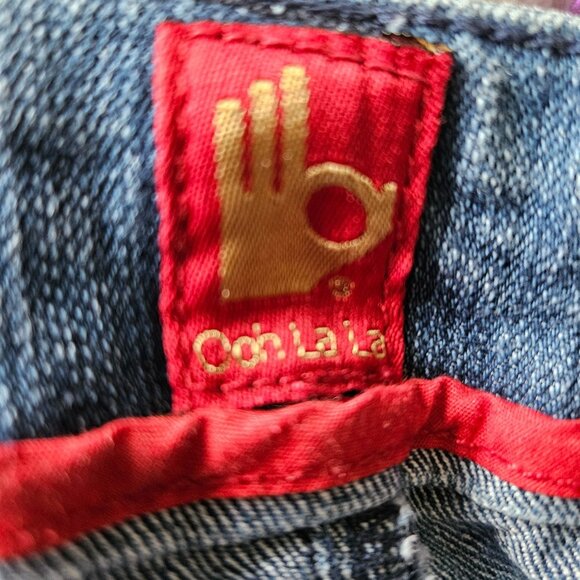 Sasson Straight Leg Hustle Ooh La La Jeans SZ 6 Logo Retro Paris New York  70's - Picture 5 of 7